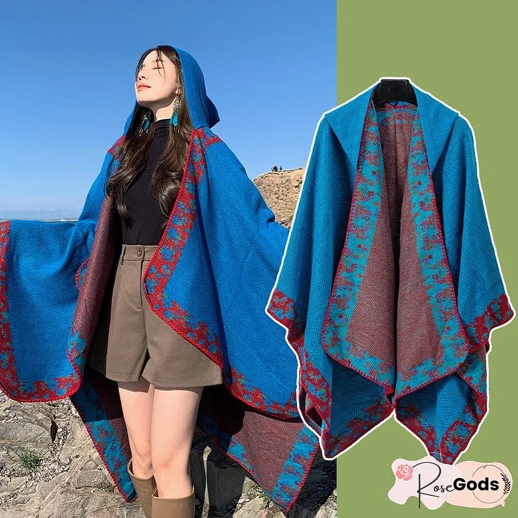Big Cape, Comfortable Breathable Scarf, Ethnic Style Shawl Cape