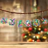 (US Local)6Pcs Double Sided Special Shaped Hummingbird Diamond Painting Keychain Decor