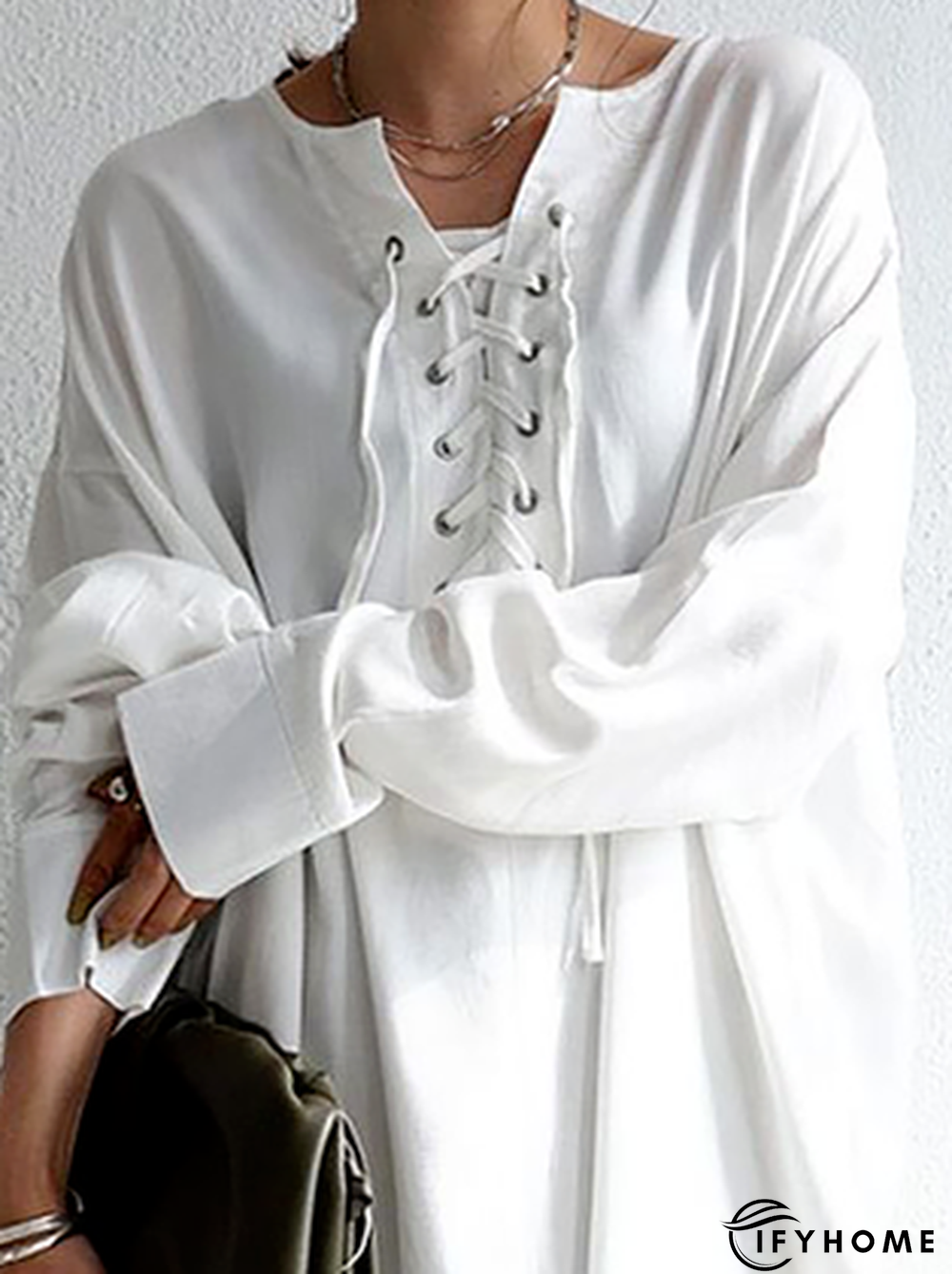 Plus size Casual Plain Tops | IFYHOME