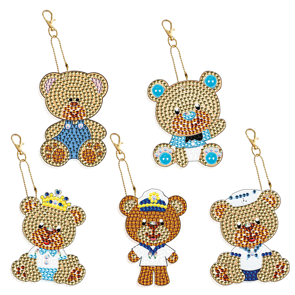 

5pcs Bear Double Sided - 5D DIY Craft Keychain, 501 Original