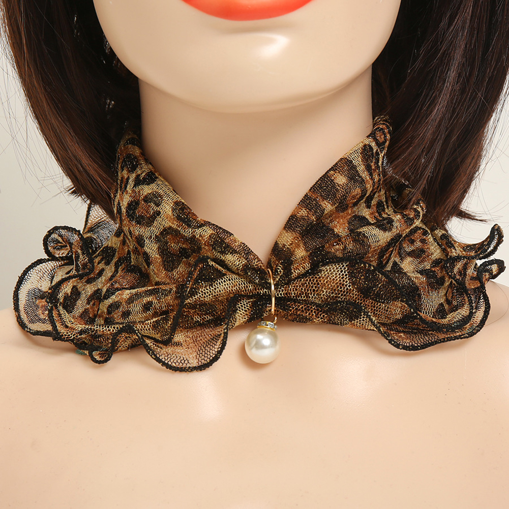

Mesh Scarf with Pearl Print Hair Tie Mesh Ribbon Wrist Decor, Style 6, 501 Original