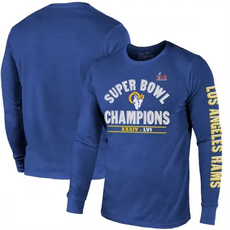 Men's Los Angeles Rams 2022 Royal Super Bowl LVI Champions Long Sleeve T-Shirt NT91
