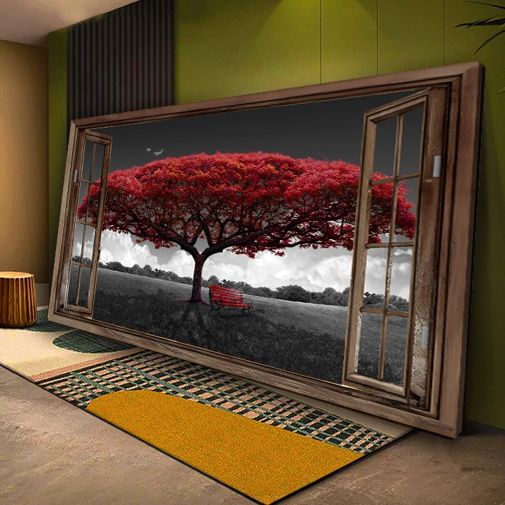 Night Autumn Mangrove Window Canvas Wall Art
