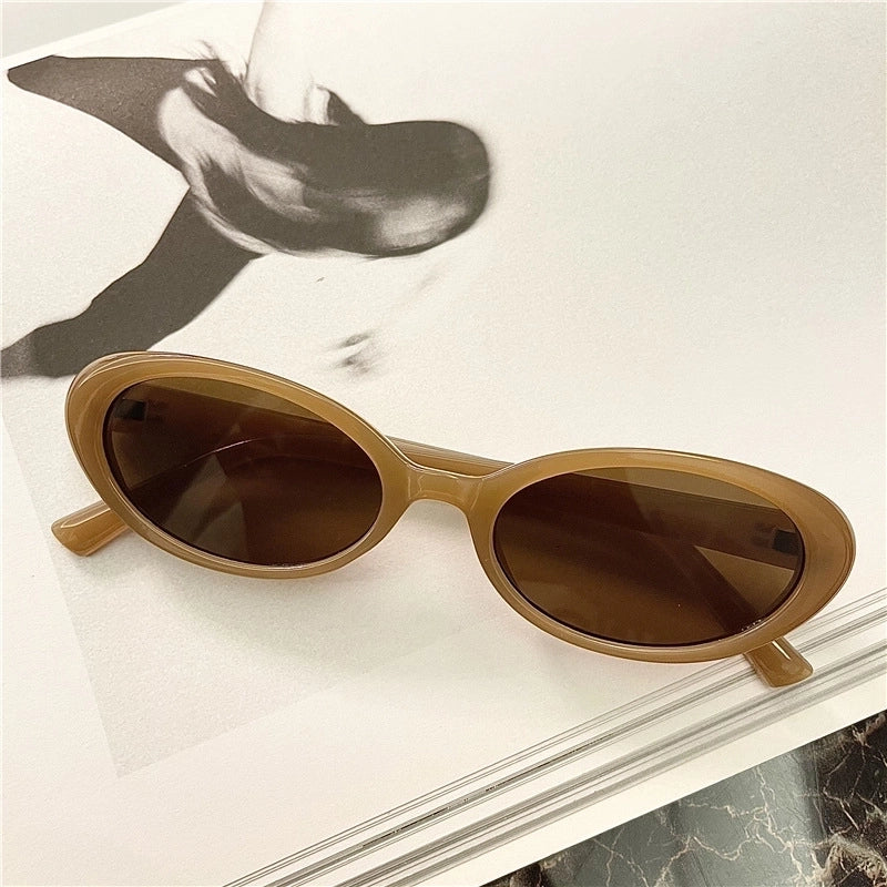 Retro Oval Resin Oval Frame Full Frame Women’s Sunglasses