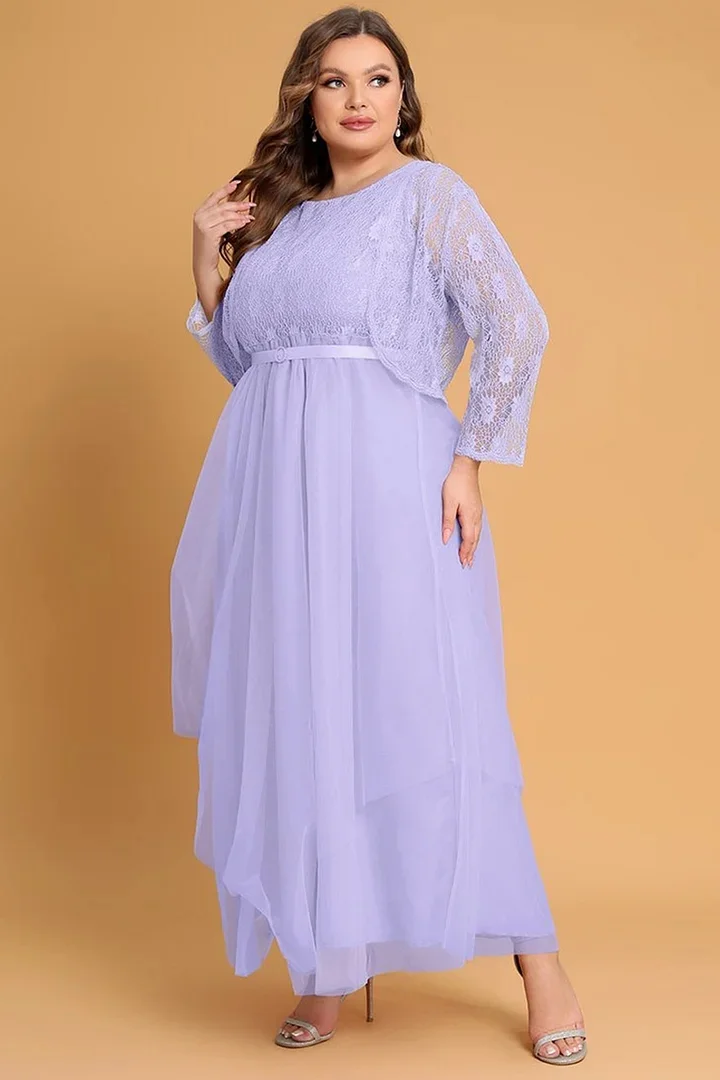 Flycurvy Plus Size Mother Of The Bride Light Purple Two Piece Maxi Dress With Jacket FlyCurvy Flycurvy [product_label]