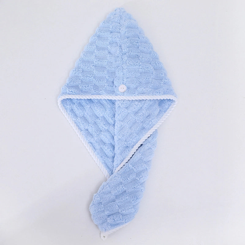 Cloud Lattice Towel Bath Towel Hair Drying Hat Shower Cap Women’s Household Water Absorbent Quick-drying Hair-free Thickened Wearable Bath