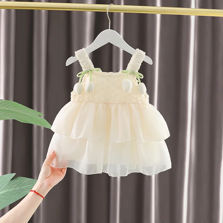 超可愛い 花 切り替え ギャザー キッズ コーデ 女の子 幼児 ファッションコーディネート ワンピース