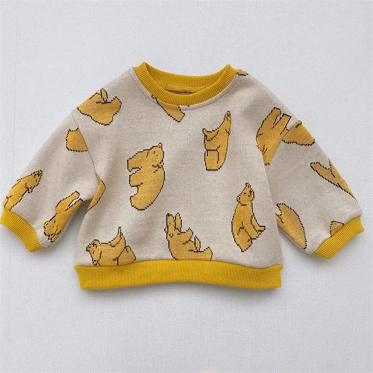 Baby Yellow Big Bear Knitted Sweater