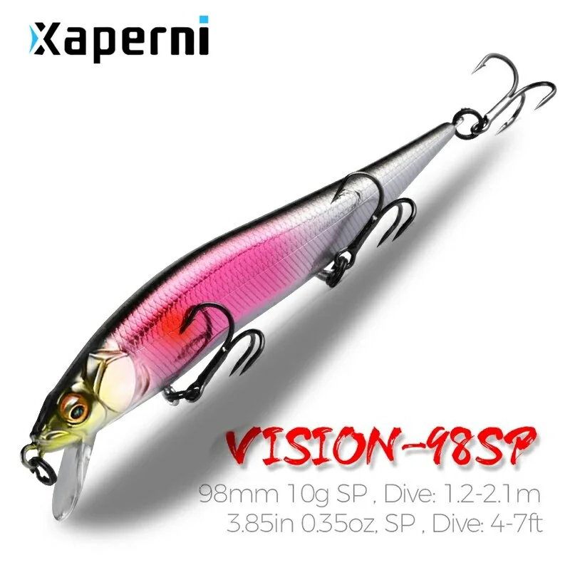 Xaperni 9.8cm 10g SP dive 2.1m professional Minnow Wobbler fishing lures quality jerkbaits Artificial Bait Predator tackles