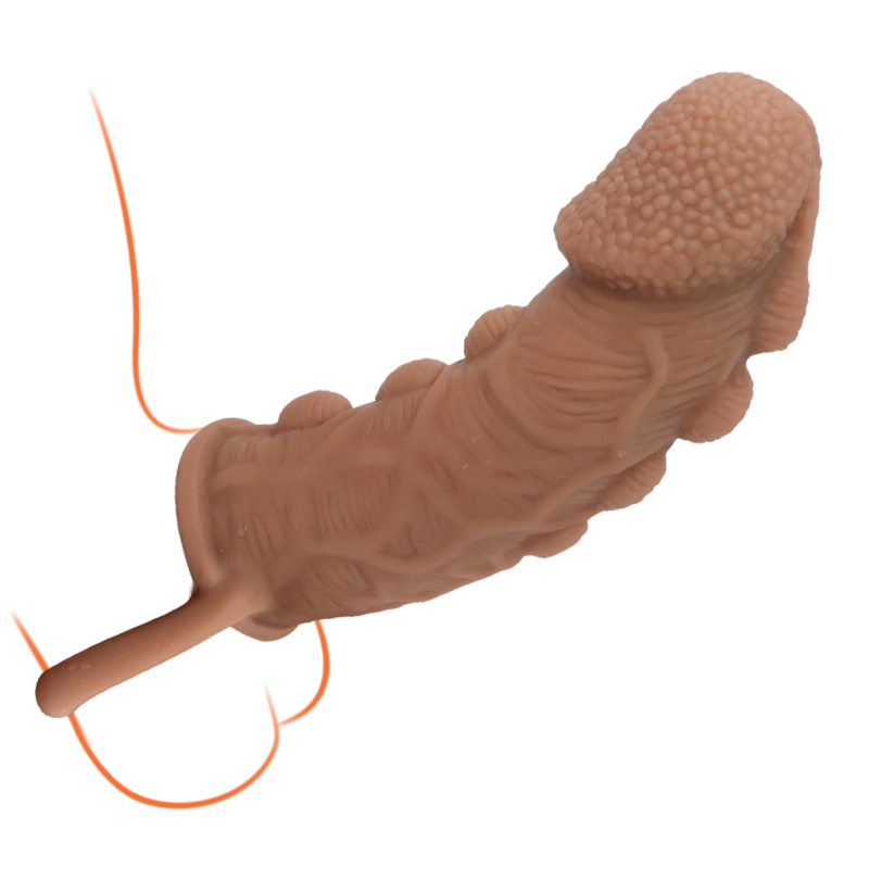 Beaded Silicone Penis Sleeve Dildo