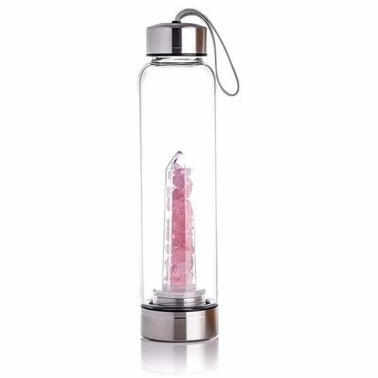 Crystal Elixir Water Bottle-Rose Quartz
