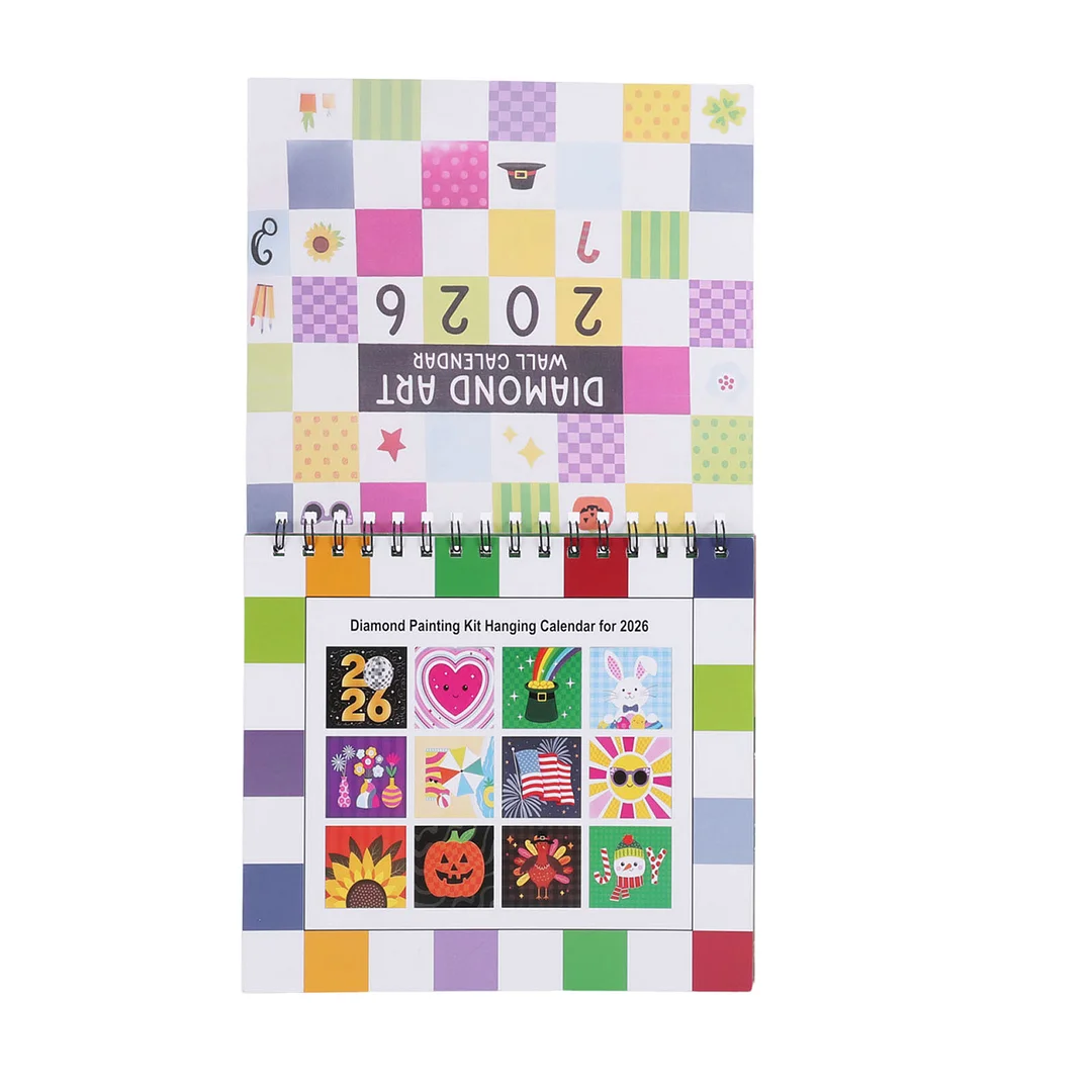2026 Diamond Art Painting Calendar DIY Wall Calendar 12-Month Flip Wall Calendar