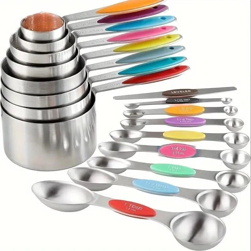 Casual Solid Color 430 Stainless Steel Silica Gel Measuring Spoon Measuring Cup 1 Piece 1 Set