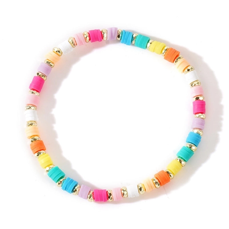 Bohemian Geometric Natural Stone Soft Clay Bracelets In Bulk