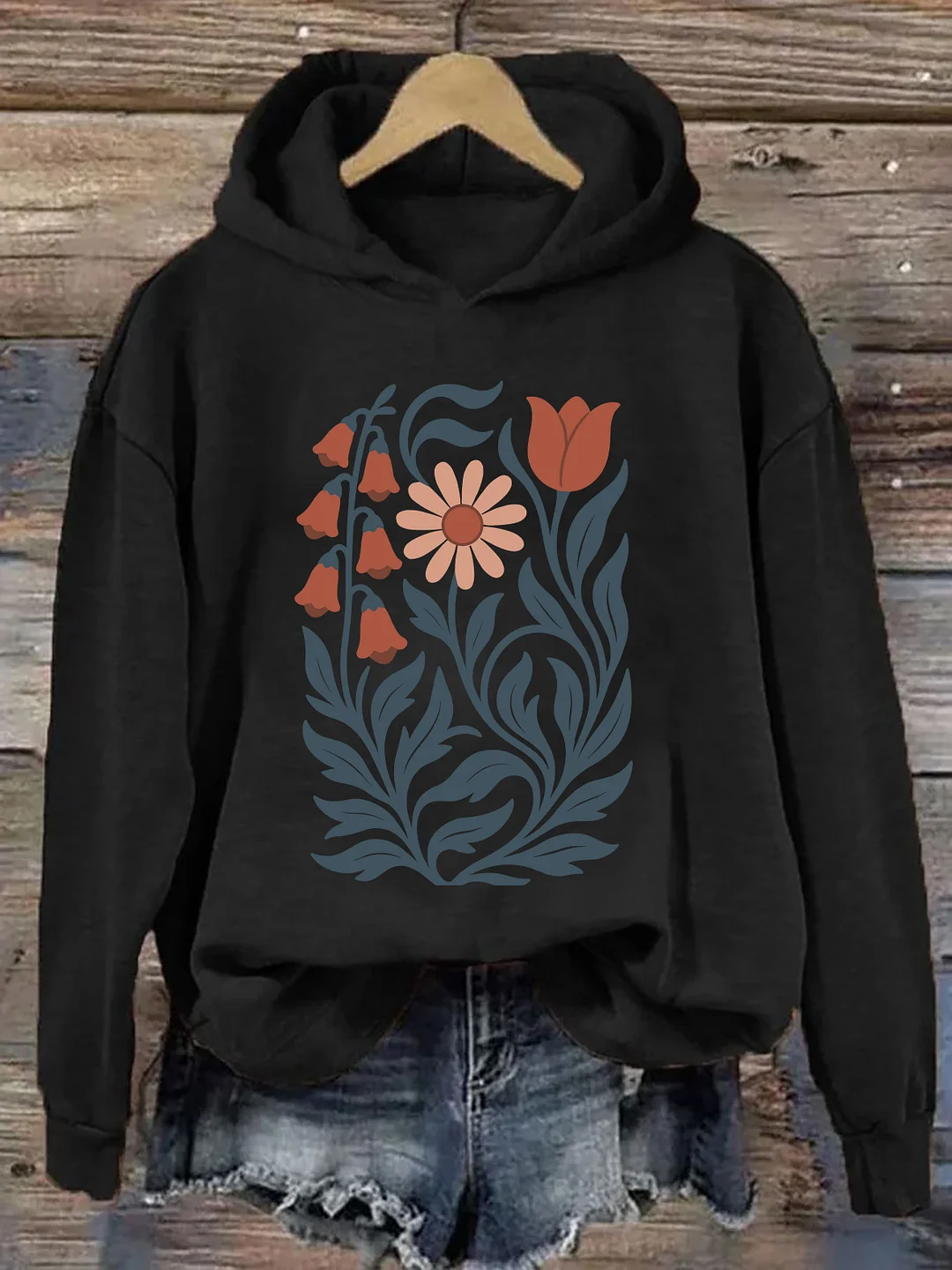 Foxglove Daisy Tulip Hoodie