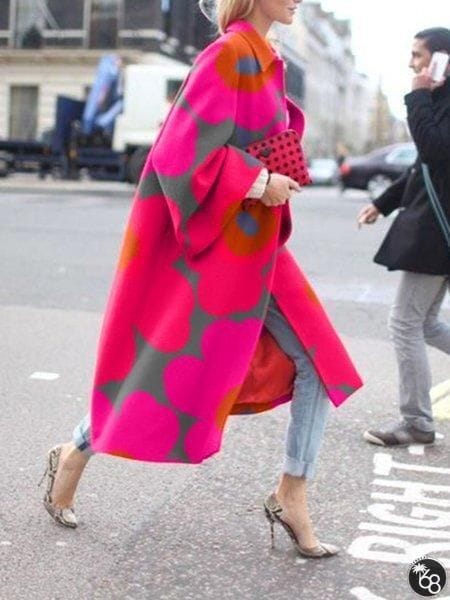 Oversized Printed Coat Jacket | 168DEAL