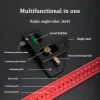 Aluminum Alloy High-Precision Multi-Function Angle Ruler 90 Bend Ruler Triangle Ruler Movable Angle Ruler Right Angle Ruler To Measure Woodworking Level