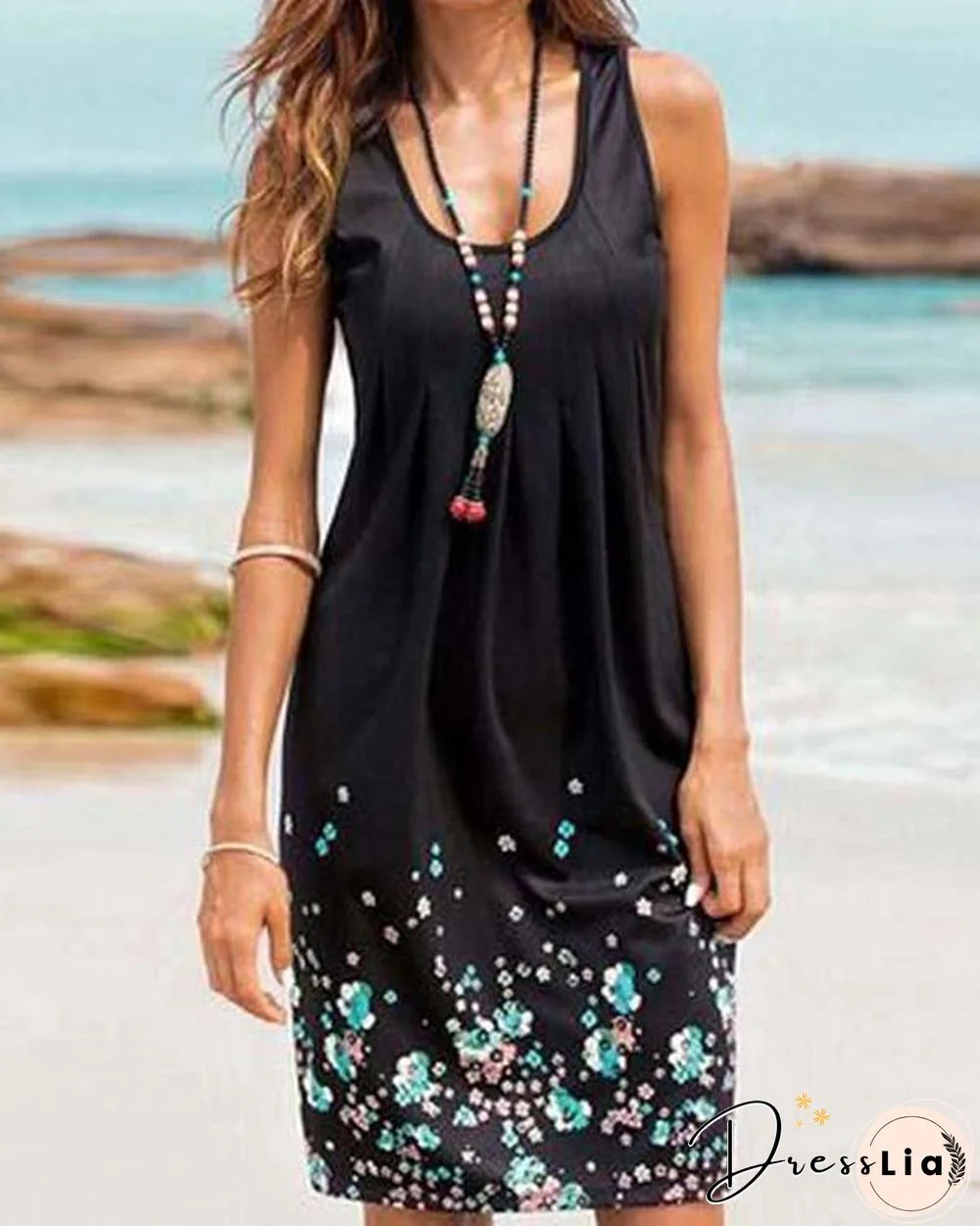 Women Floral Print Holiday Dresses