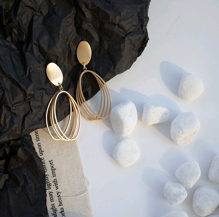 S925 Silver Needle Matte Frosted Earrings