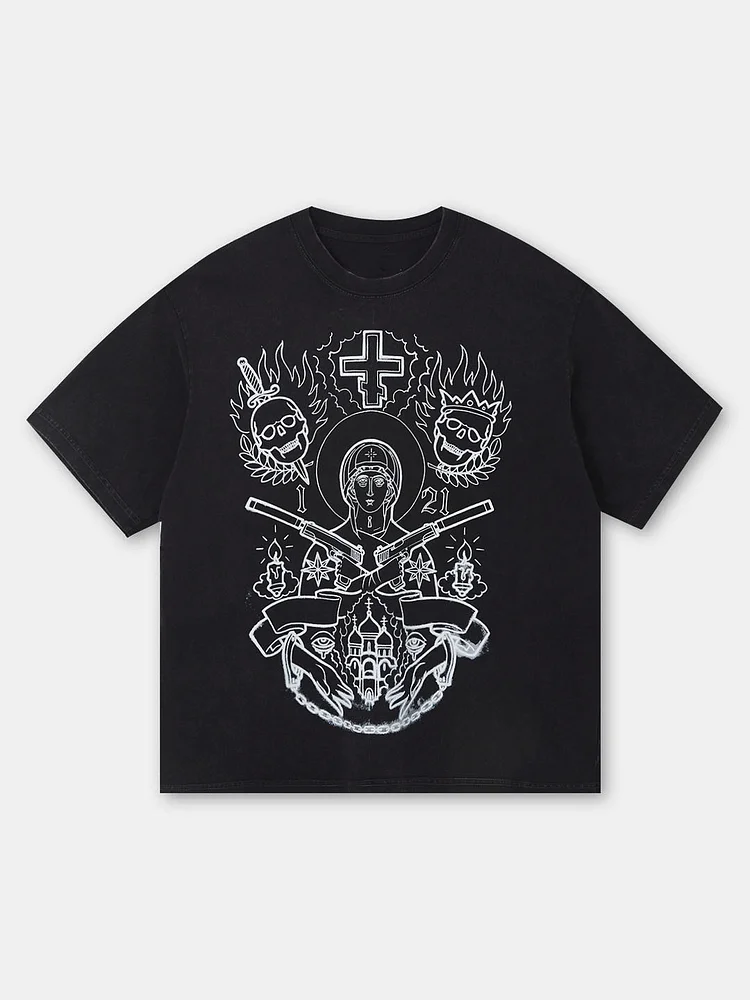 Sopula Holly Cross Faith  Print T-Shirt