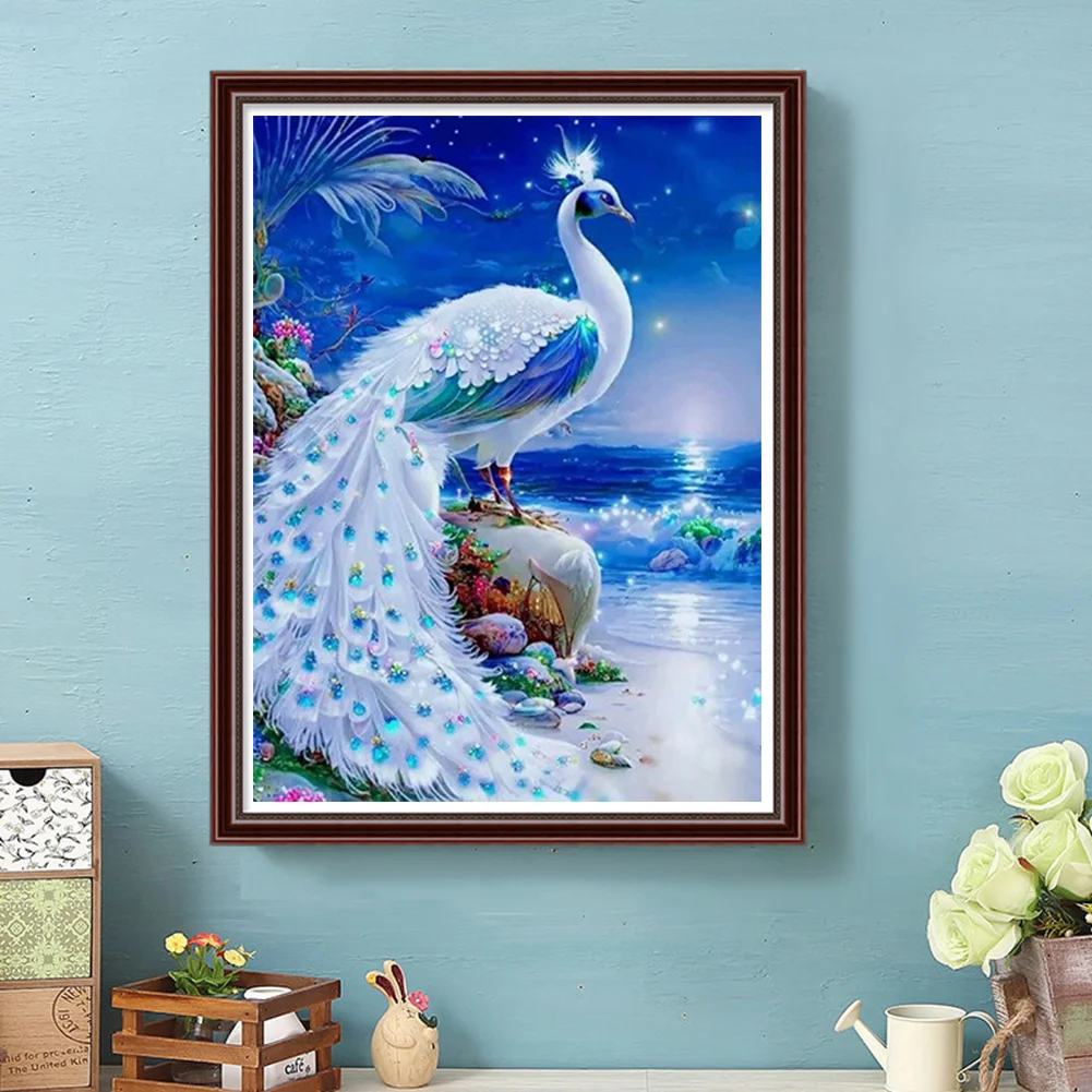 Peacock-Full Round Diamond Painting 30*40CM