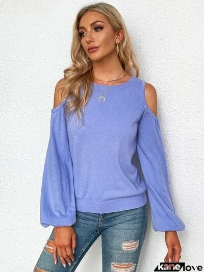 Round Neck Cold Shoulder T-Shirt