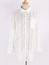 See-Through Lace Split-Joint Long Sleeved Shirt Cover-Ups Tops