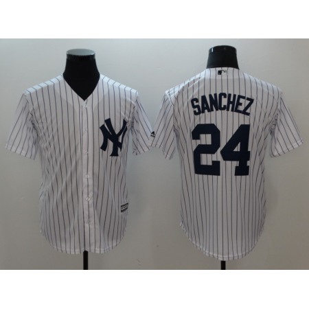 Men's New York Yankees #24 Gary Sanchez White Cool Base Stitched MLB Jersey KQA6