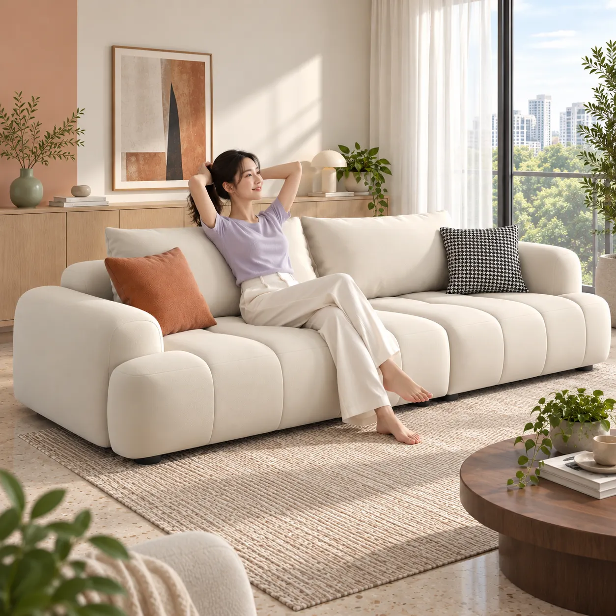 W88 Sofa - Cream — Scale & proportion