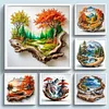 Landscape Full 11CT 3 Strands DIY Stamped Cross Stitch Kits for Beginners Adults Home Wall Decor Cross Stitch Art and Crafts Kits 40x40cm