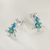  925 Sterling Silver Christmas Tree Stud Earrings