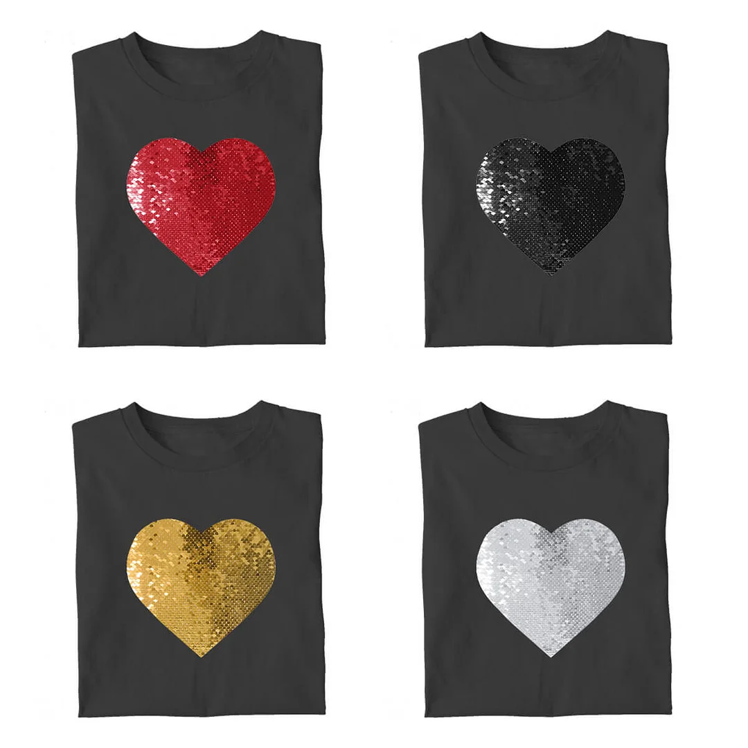 Custom Flip Sequin Shirt (Heart)-Buy 2 Get Free Shipping
