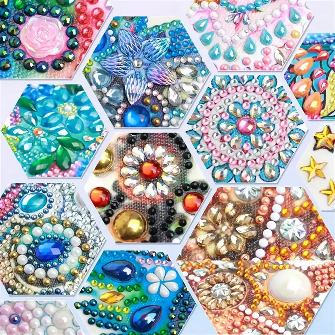 5D Flower DIY PU Diamond Painting Notecard Box with 160 Sheets Paper Note Holder