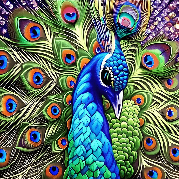 Peacock 40*40CM(Canvas) Full Round Drill Diamond Painting gbfke