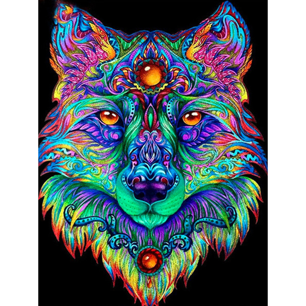 

30*40CM - Round Drill Diamond Painting - Shining Wolf, 501 Original