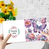 (US Local)6Pcs Butterfly Rose DIY Diamond Painting Greeting Card 5D Drill Painting Card