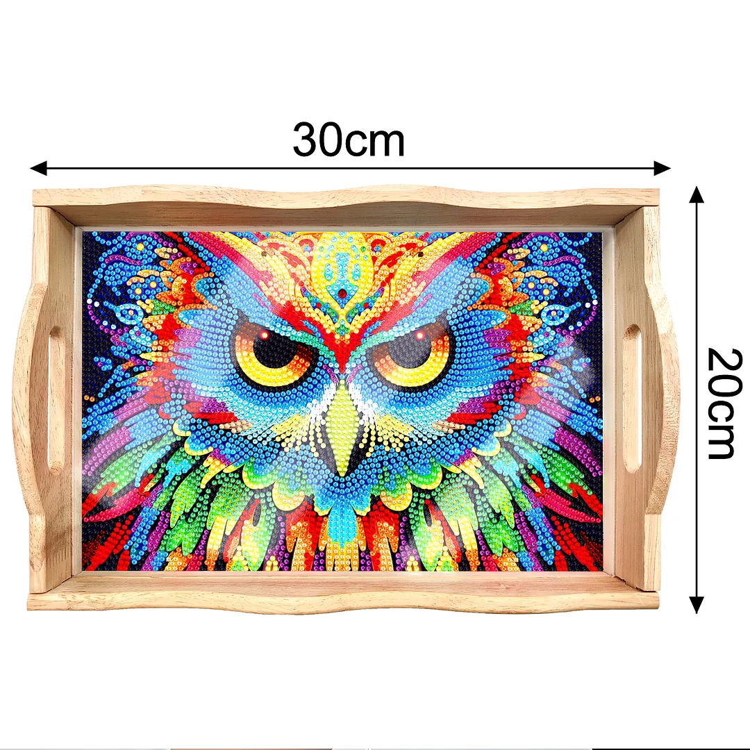 Diamond Painting Nesting Food Trays with Handle Coffee Table Tray(30*20cm)