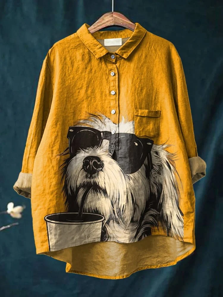 Women's Funny Lovely Dog Print Casual T-Shirt