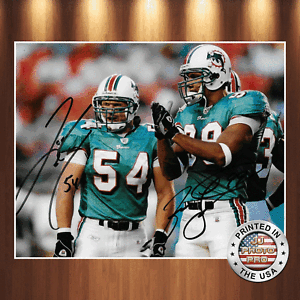 Zach Thomas Jason Taylor Autographed Signed 8x10 Quality Premium Photo Poster painting REPRINT