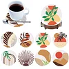 8Pcs Diamond Painting Wooden Artistic Style Coaster Diamond Art Kit w/ Holder No-Slip Decor