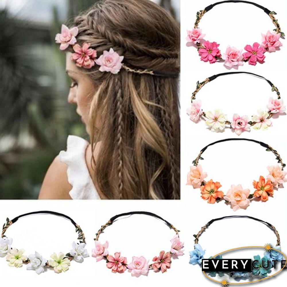 New Fashion 1pcs Women Charm Flower Tiara Wedding Floral Headband Hair Accessories Bridal Garland Princess Wreath Girls Crown Headdress Party