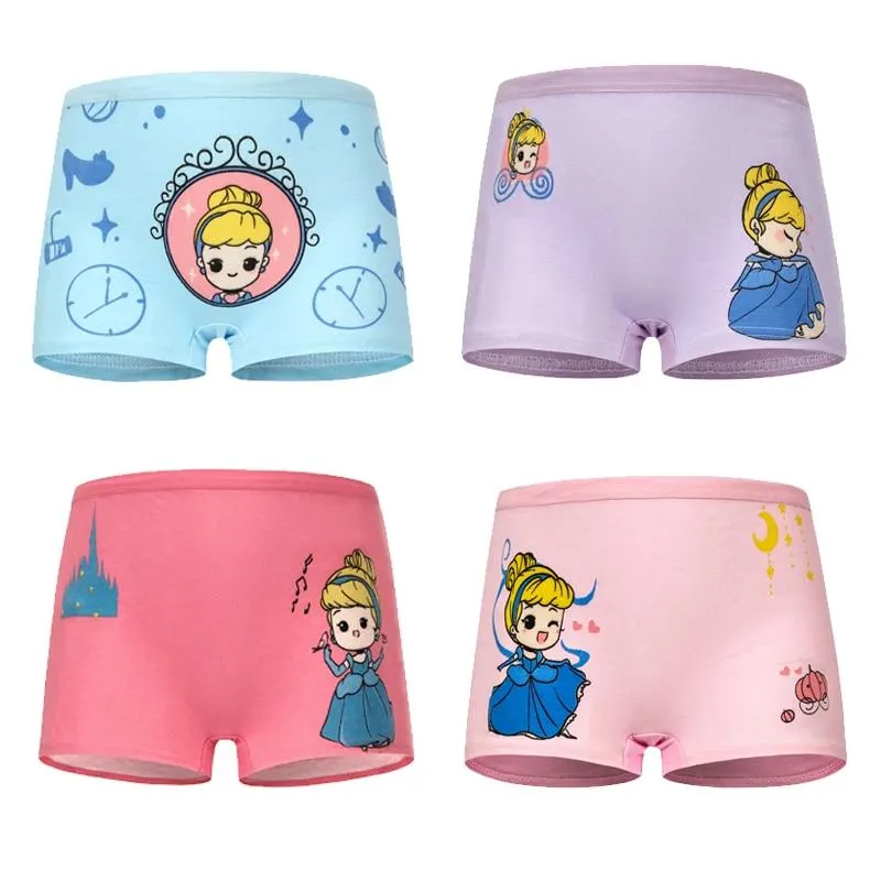 4 Pieces/Lot 2-12Y Children Underwear High Quality Cotton Girls Panties Cute Cat Pattern Kids Boxer Briefs Child Soft Girl Pants