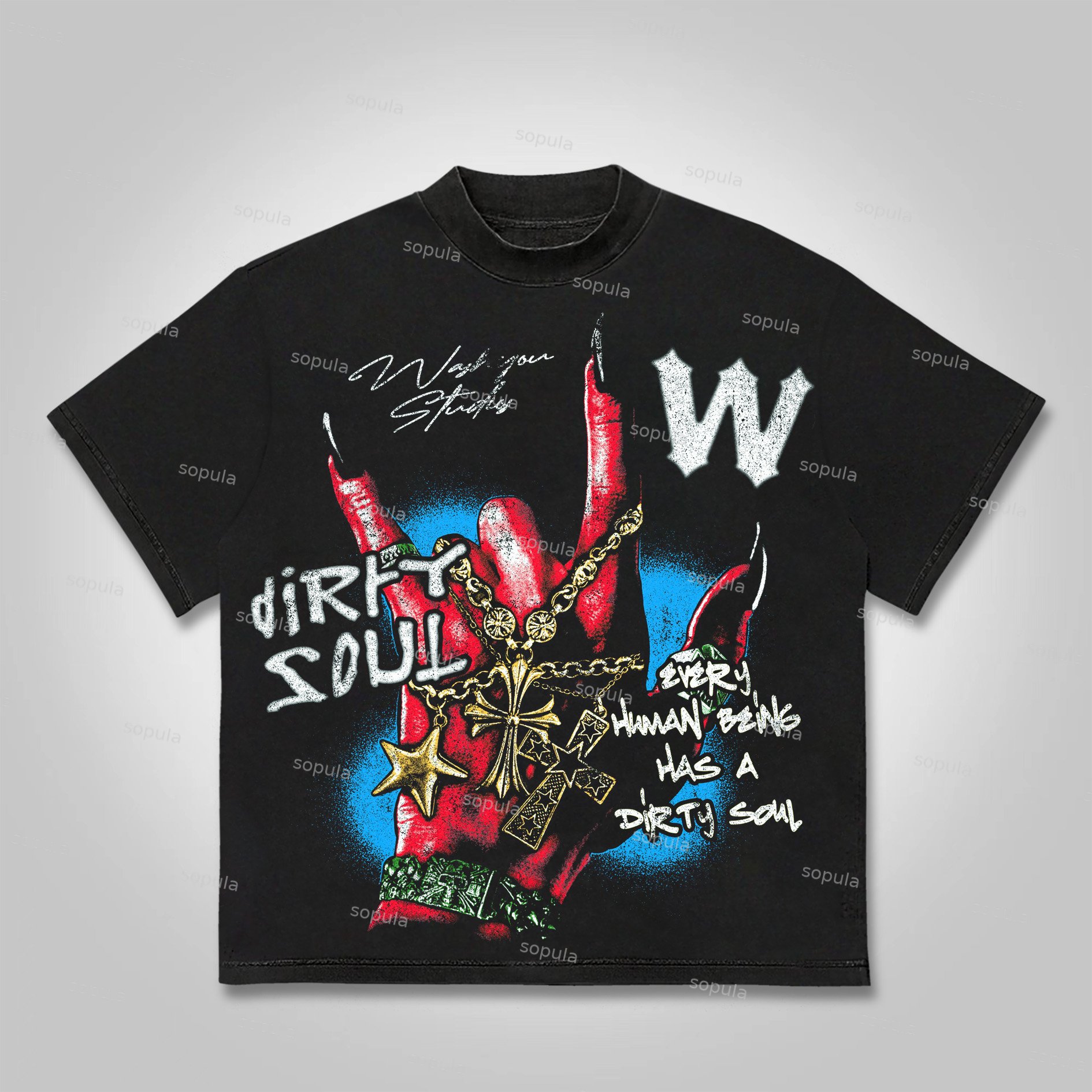 Sopula Evey Human Beines Has A Dirty Soul Graphics Cotton T-shirt