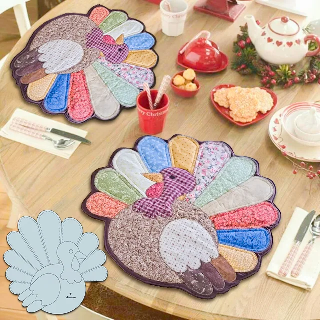 DIY Turkey Patchwork Trivet Sewing Template &ndash; With Tutorial