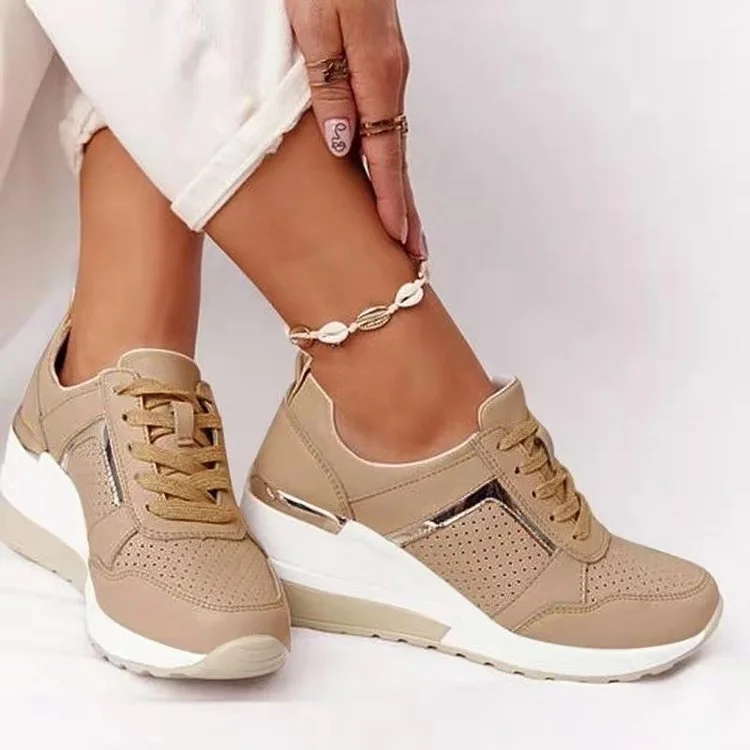 Women Casual Shoes 2020 New Fashion Wedge  Flat Shoes Zipper Lace Up Comfortable Ladies Sneakers Female Vulcanized Shoes