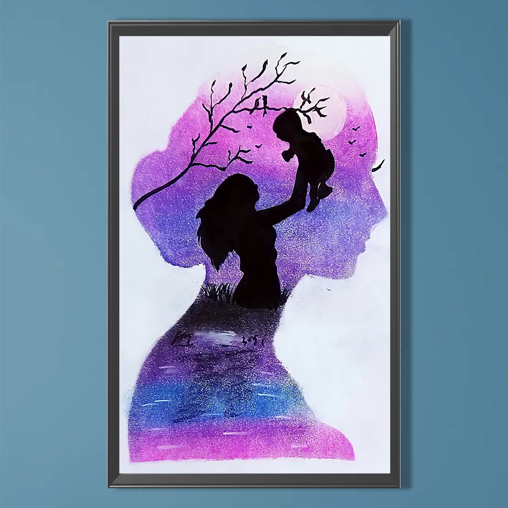Full Round Diamond Painting 30*50cm - Mother Earth Silhouette