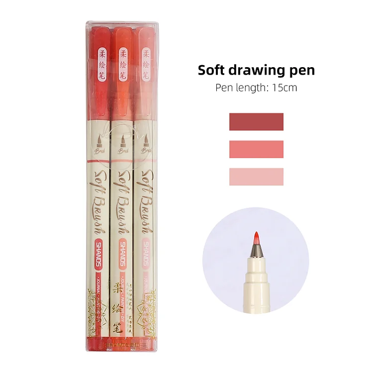 Journalsay new national color soft head Soft painting pen