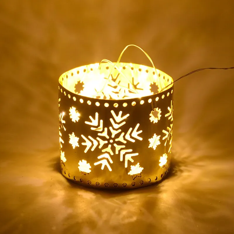 Xmas Iron Hollow Candle Holder Merry Christmas Decorations For Home Table Ornaments Noel Navidad Natal New Year Gifts 2022