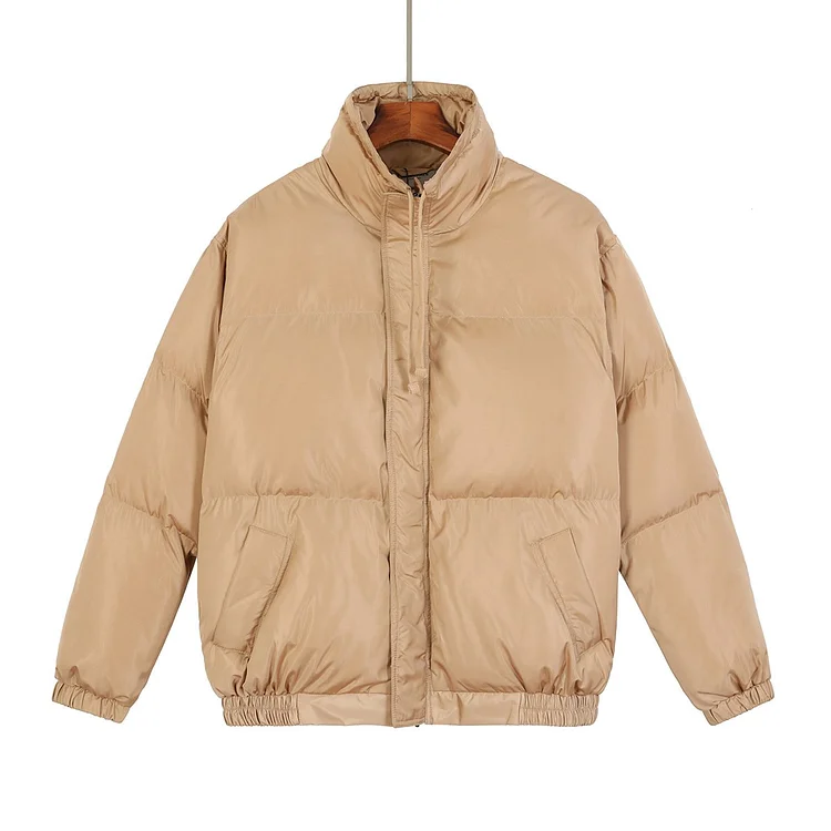 Fog Essentials Coats Autumn and Winter Fog Double Line Simple Solid Color Casual down Cotton-Padded Jacket for Men and Women
