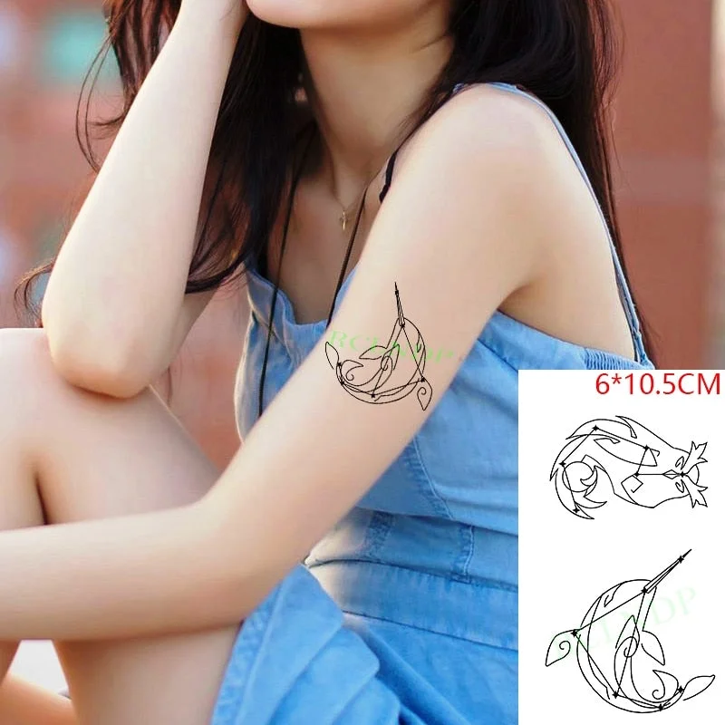 Waterproof Temporary Tattoo Sticker heartbeat wave French it is the life English letter women's tatto flash tatoo fake tattoos